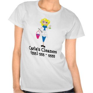 Smiling cleaning lady & maid service t shirt blond