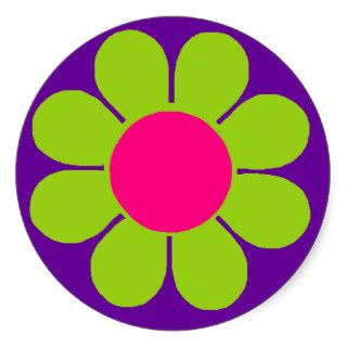 Flower Power Round Sticker