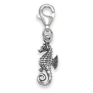 Heather Needham, Sterling Silver Sea Horse Clip On Charm. Size 14mm X 6mm Excluding Fittings Jewelry