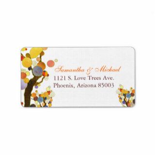 Decorative Fall Trees Wedding Return Address Label Address Label