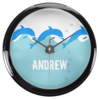 Personalized Dolphin Boys Room Aquavista Clock