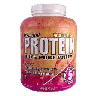 Iron Tek   Essential Protein 100 Percent Pure Whey Powder   5 lbs   Strawberry  Nutrition Shakes  Grocery & Gourmet Food