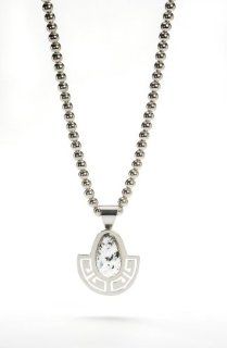 White Buffalo Pendant with Silver Beads Jewelry