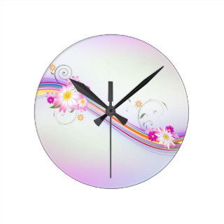 Colorful sparkly flower wallclock