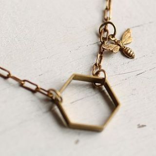 honey bee necklace by silk purse, sow's ear