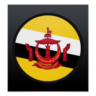 Brunei Darussalam quality Flag Circle Poster