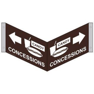 Concessions With Inward Arrow Bilingual Sign NHE 9690Tri WHTonDKBN  Business And Store Signs 