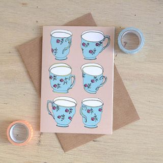 personalise tea cup and saucer canvas bag by hannah stevens