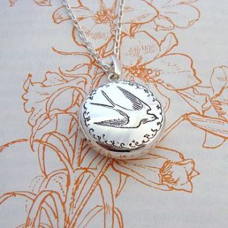 swallow locket by heather scott jewellery