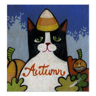 Autumn Cat Poster