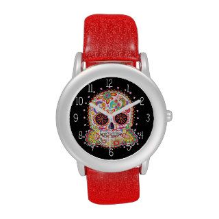 Colorful Sugar Skull Watch   Day of the Dead