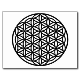 Flower of Life Sacred Geometry Symbol (black) Postcards