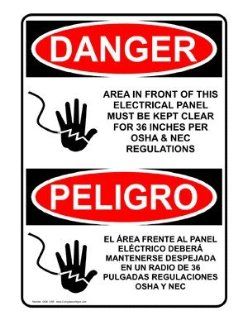 OSHA DANGER Electrical Panel Keep Clear Bilingual Sign ODB 1285  Business And Store Signs 