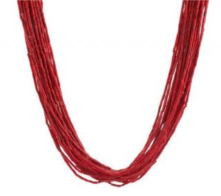HUEtopia Red Coral Bead 25 strand Torsade with Sterling Clasp —