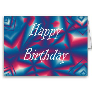 Happy Birthday Red White & Blue Digital Art Card