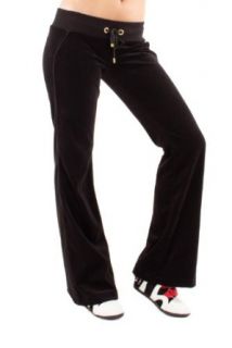 Elour Sweat Pants with Brand Embellished Draw Strings and Imitation Back Pockets (XL, BLACK) Clothing