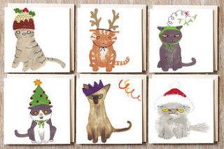cat in a hat christmas cards by jo clark design