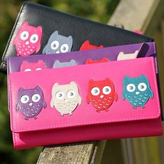 ladies owl design leather purse by raffique