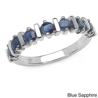 Malaika Sterling Silver Round cut Sapphire Ring Malaika Gemstone Rings