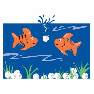 funny fish pondering golf balls underwater photo cut out