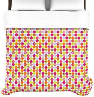 Kess InHouse Julia Grifol Happy Circles 68 by 88 Inch Duvet Cover, Twin  