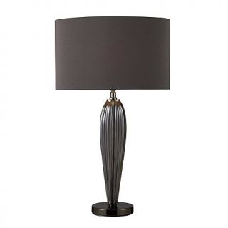 25" Carmichael Steel Smoked Glass and Black Nickel Table Lamp