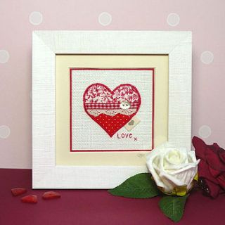 handmade framed love heart artwork by claire hurd design