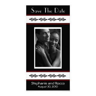 Red White and Black Save The Date Photo Card