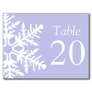 Jumbo Snowflake Table Numbers (Violet / White) Postcards