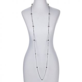 LusciousS Stately Steel Crystal Ball Wrap 60" Necklace