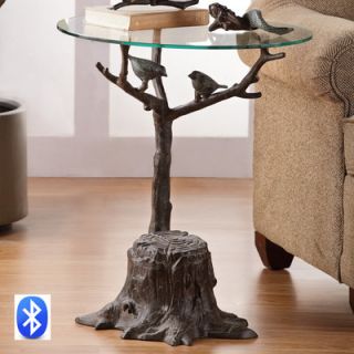 SPI Home Birds and Branch End Table with Bluetooth Speakers
