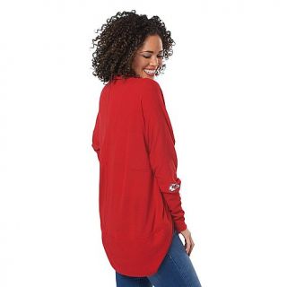 Meesh & Mia Women's NFL Circular Cardigan with Ribbed Trim   Cowboys   Chie