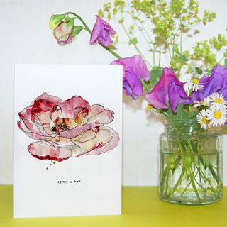 'pretty in pink' floral mother's day card by blank inside