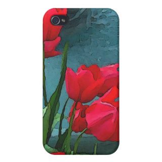 Red Tulips by Water Speck Case iPhone 4/4S Cover