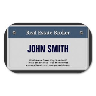 Real Estate Broker   Cool Car License Plate Business Card