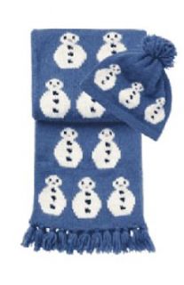 snowman hat and scarf blue by green eyed monster
