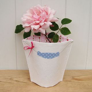 bucket vase jar cover by the cotton potter