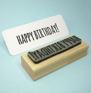 happy birthday rubber stamp by skull and cross buns