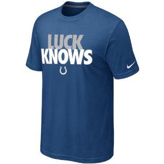 Nike Mens Andrew Luck NFL Player Knows T Shirt Large Gym Blue  Novelty T Shirts  Sports & Outdoors