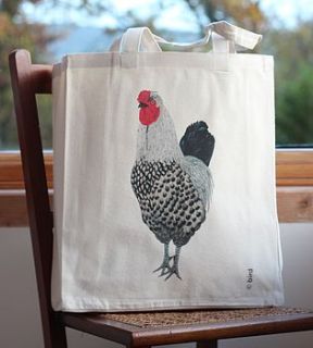 cockerel print canvas bag by bird