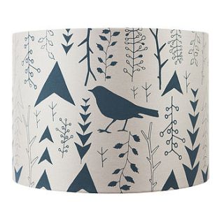 woodland handprinted lampshade by particle press and the thousand paper cranes