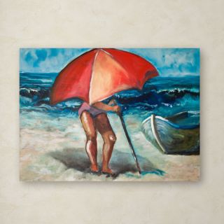 Trademark Fine Art Judy Harris Beach Umbrella Canvas Art