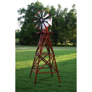 Outdoor Water Solutions Decorative Wood Backyard Windmill — Wood, 10ft.H, Model# BYW0136  Lawn Ornaments   Fountains