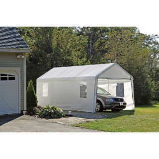 ShelterLogic Canopy and Enclosure with Windows — 10ft. x 20ft., White, Model# 23534  Max   1 3/8in. Dia. Frame Canopies