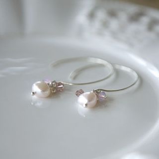 pink freshwater pearl earrings by samphire jewellery