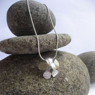silver hammered flower pendant by rachel baglin handmade silver