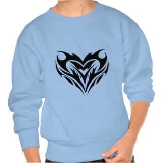 Tribal heart tattoo   Cool Pull Over Sweatshirts 
