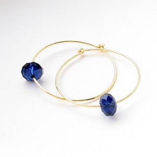 hoops elaborated with swarovski crystals in indigo blue by myhartbeading