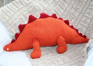 dino cushion by knitknacks company