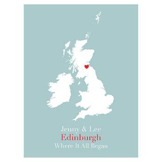 'where it all began' personalised print by brambler